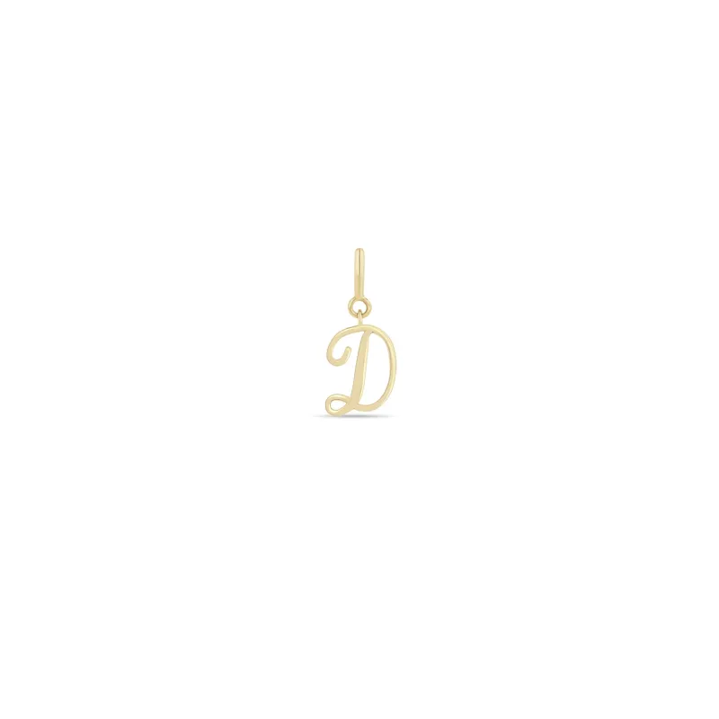 14k Script Letter Charm on Spring Ring sold by Zoe Chicco