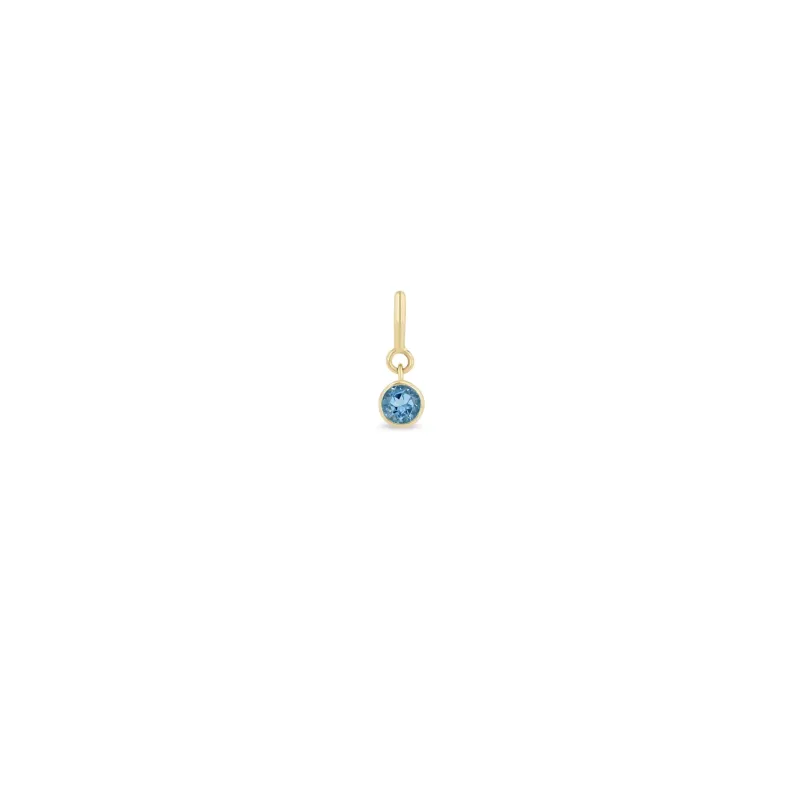 14k Aquamarine Charm Pendant with Spring Ring sold by Zoe Chicco