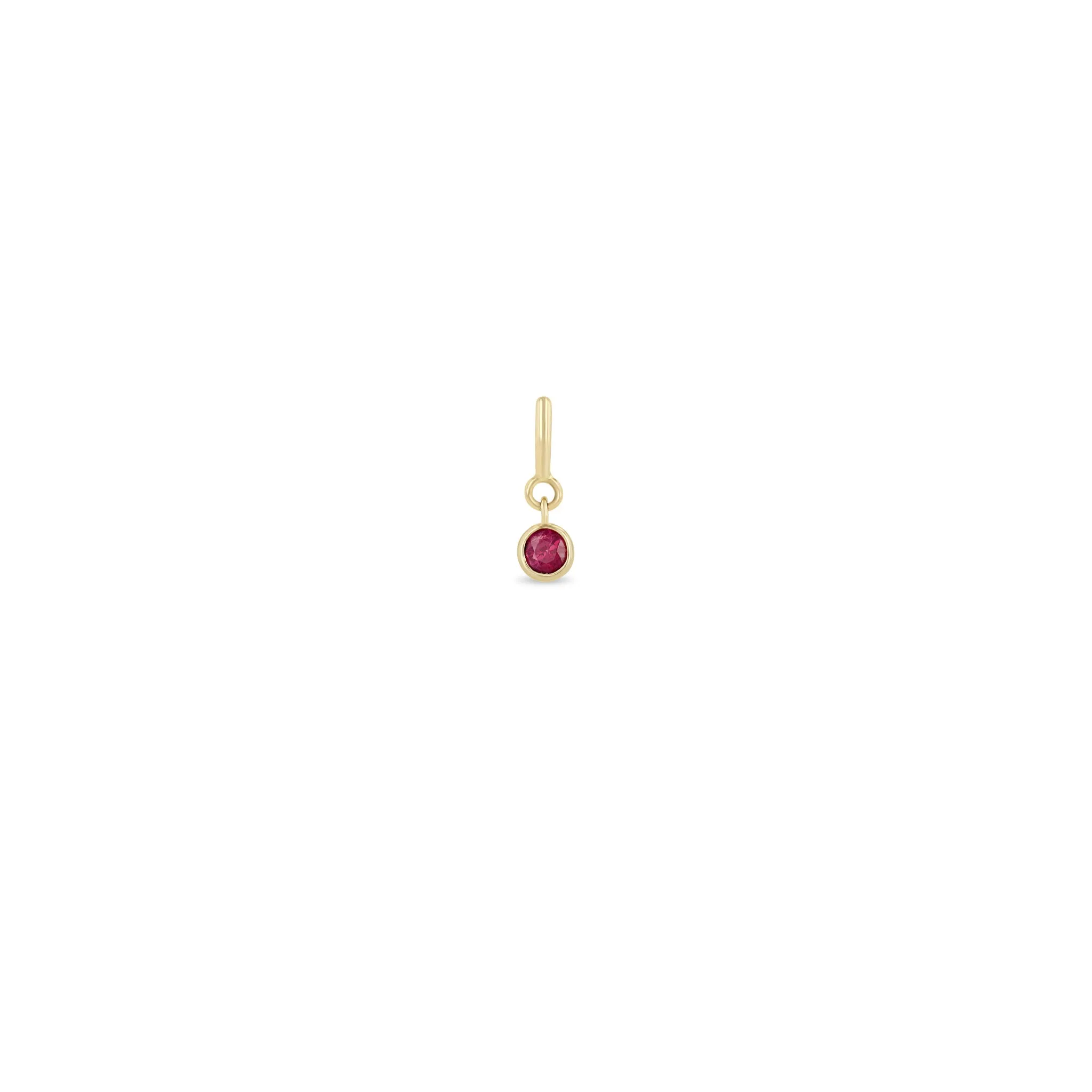 14k Ruby Charm Pendant with Spring Ring sold by Zoe Chicco