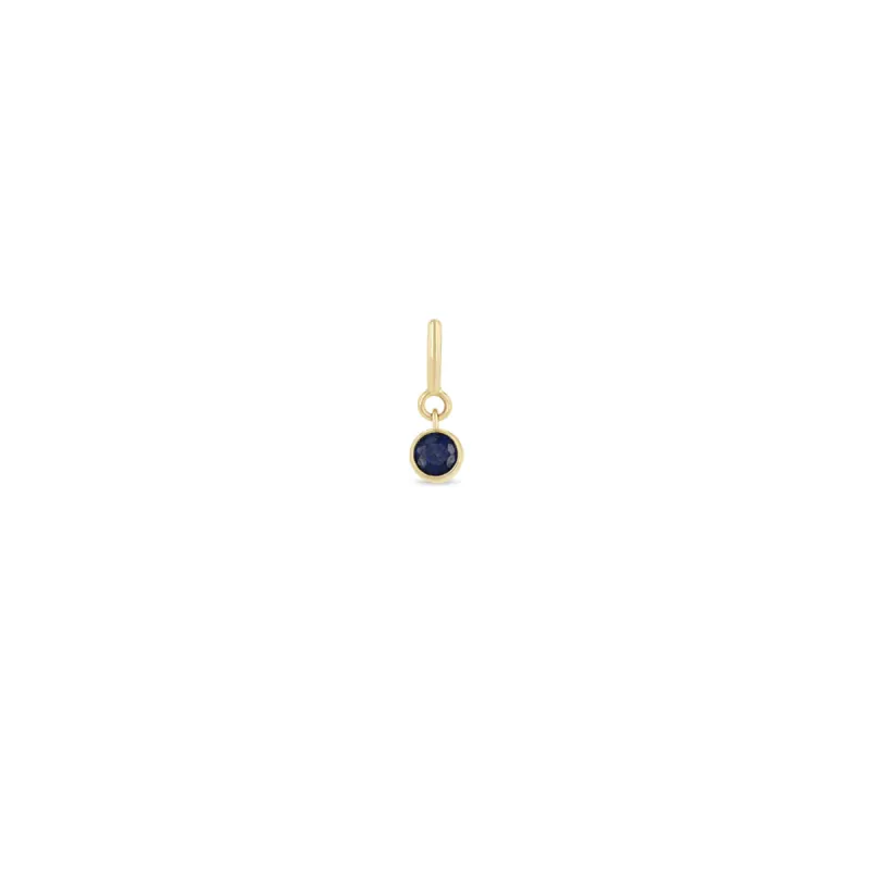 14k blue sapphire charm pendant with spring ring sold by Zoe Chicco
