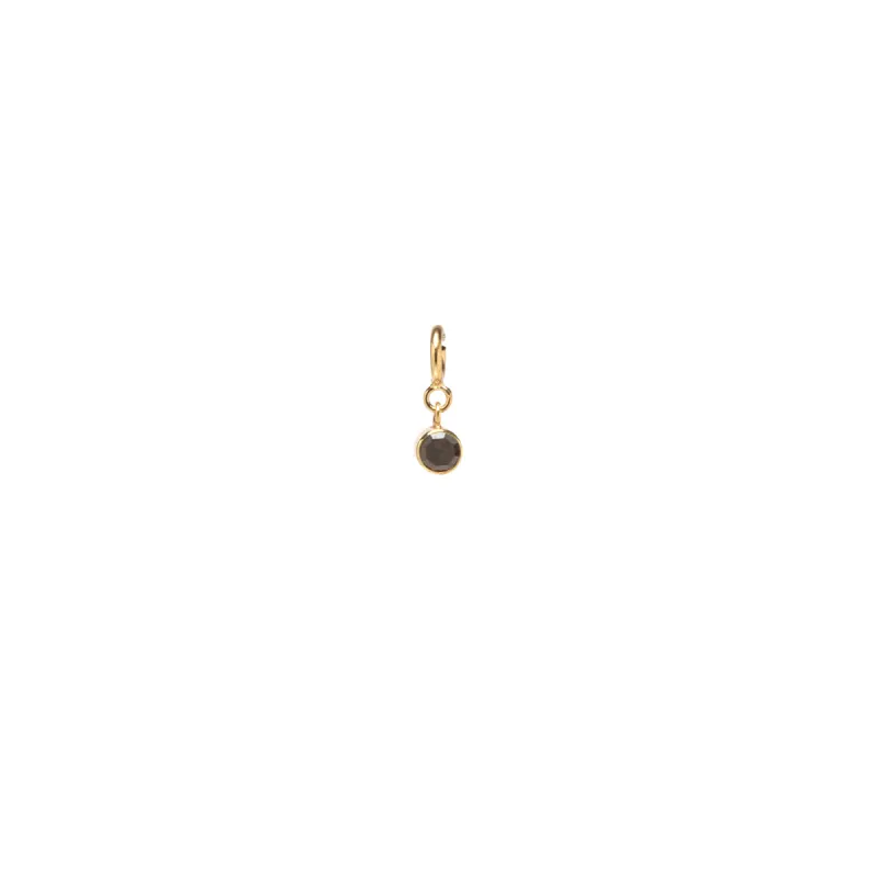 14k black diamond charm pendant with spring ring sold by Zoe Chicco