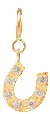 14k midi bitty pave horseshoe charm with spring ring sold by Zoe Chicco product image thumbnail 2