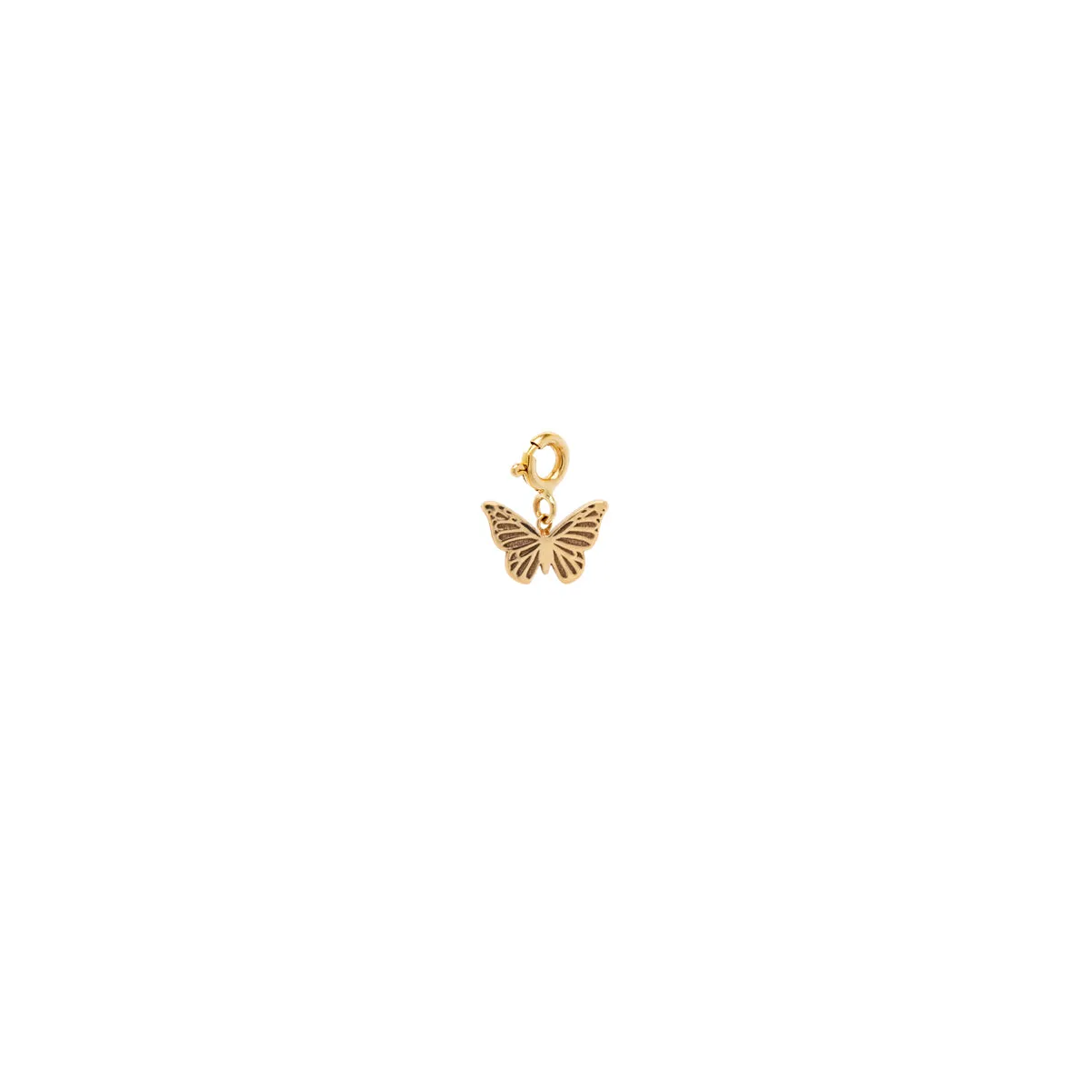 14k midi bitty butterfly charm with spring ring sold by Zoe Chicco