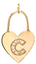 14k Pavé Diamond Initial Letter Heart Padlock Charm sold by Zoe Chicco product image thumbnail 2