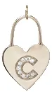 14k Pavé Diamond Initial Letter Heart Padlock Charm sold by Zoe Chicco product image thumbnail 4