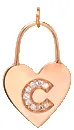 14k Pavé Diamond Initial Letter Heart Padlock Charm sold by Zoe Chicco product image thumbnail 3