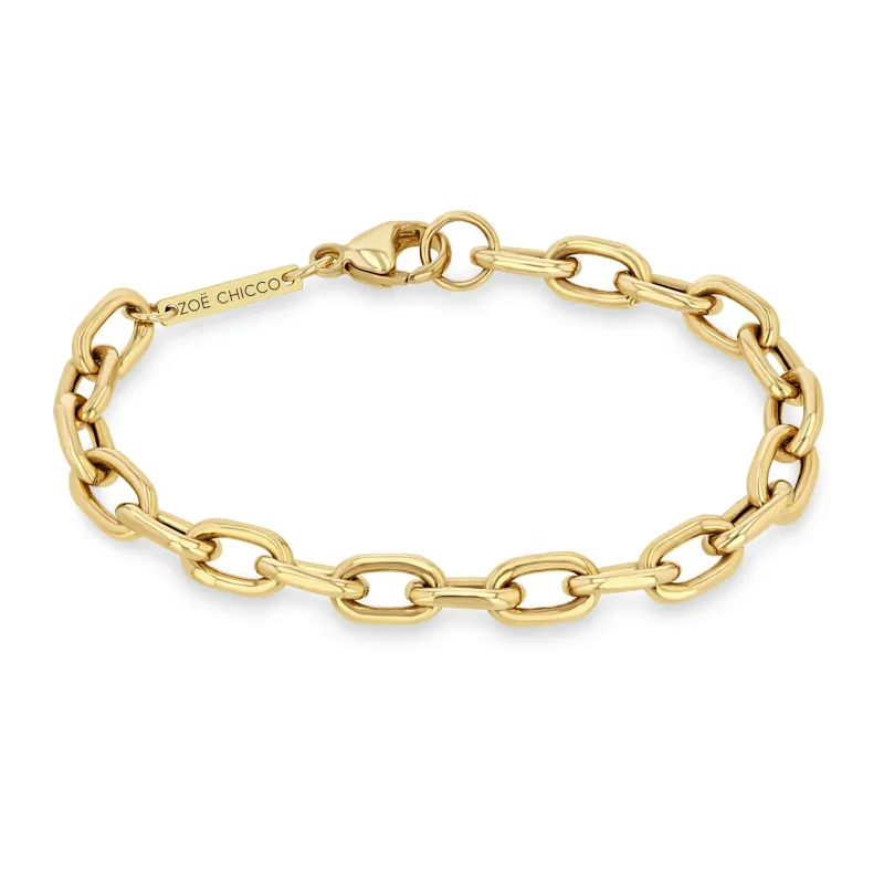14k Extra Large Square Oval Link Chain Bracelet sold by Zoe Chicco