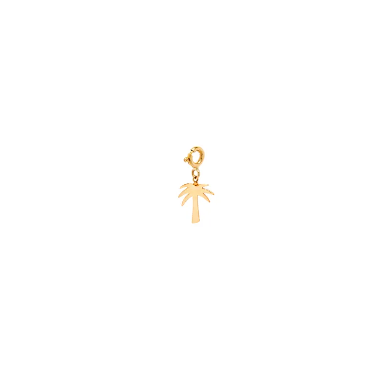 14k midi bitty palm tree charm with spring ring sold by Zoe Chicco