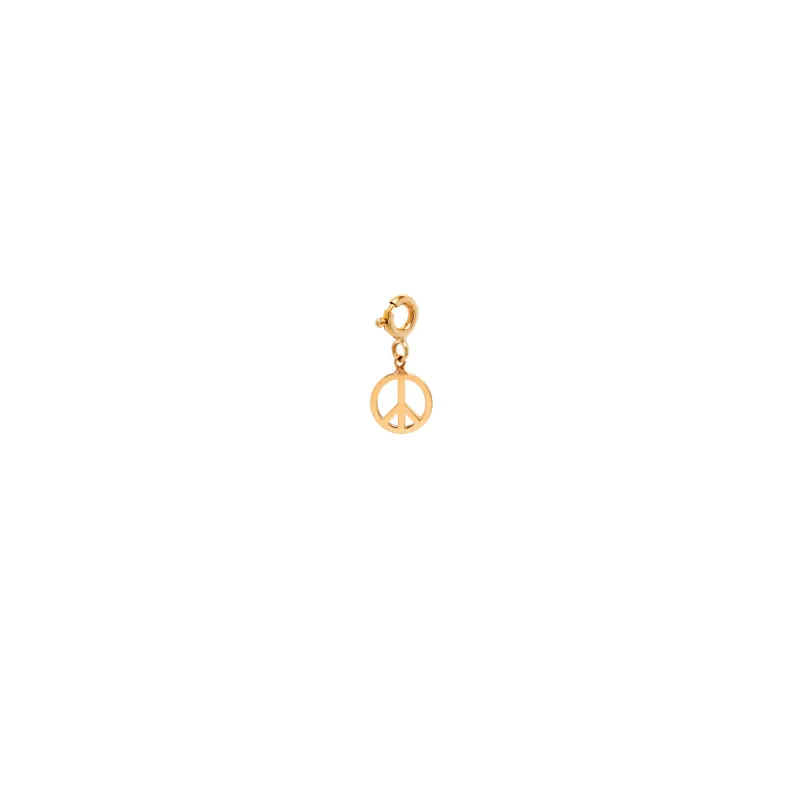 14k midi bitty peace symbol charm with spring ring sold by Zoe Chicco