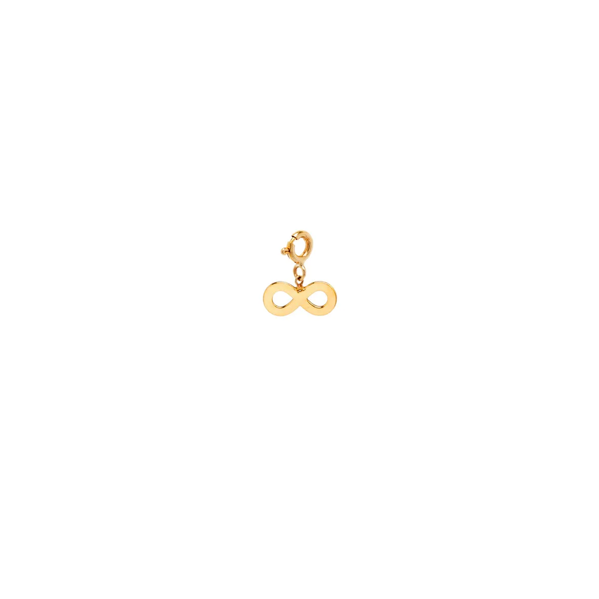 14k midi bitty infinity charm with spring ring sold by Zoe Chicco