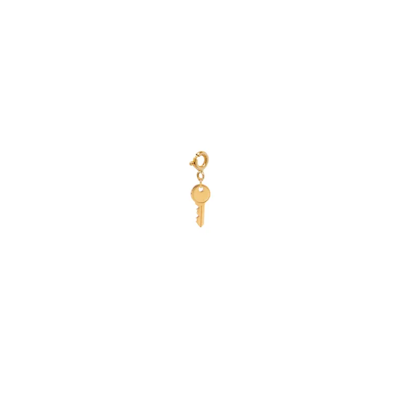 14k midi bitty key charm pendant with spring ring made by Zoe Chicco