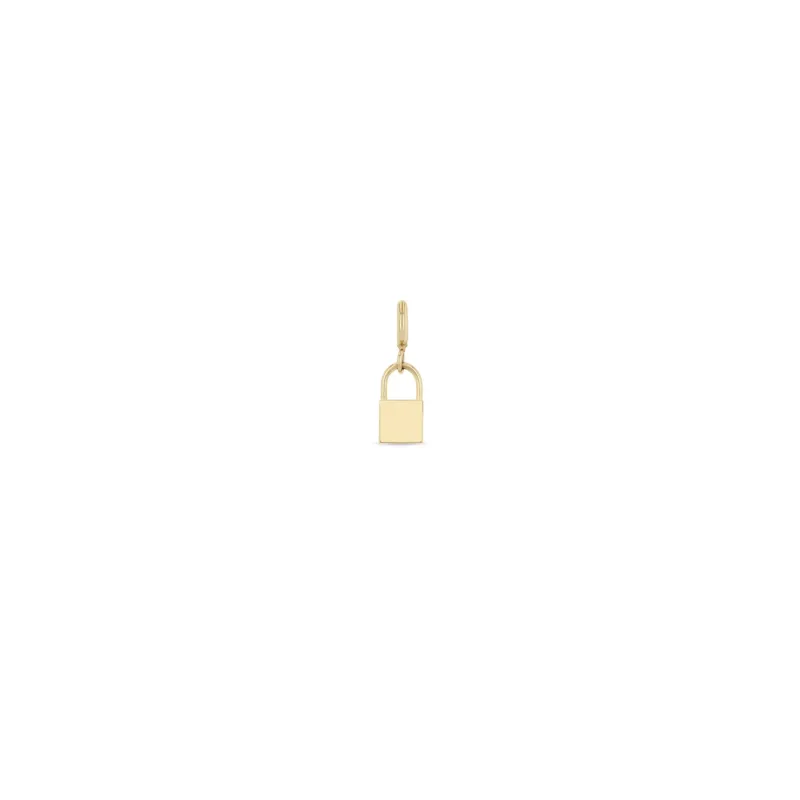 14k Midi Bitty Padlock Charm Pendant with Spring Ring sold by Zoe Chicco