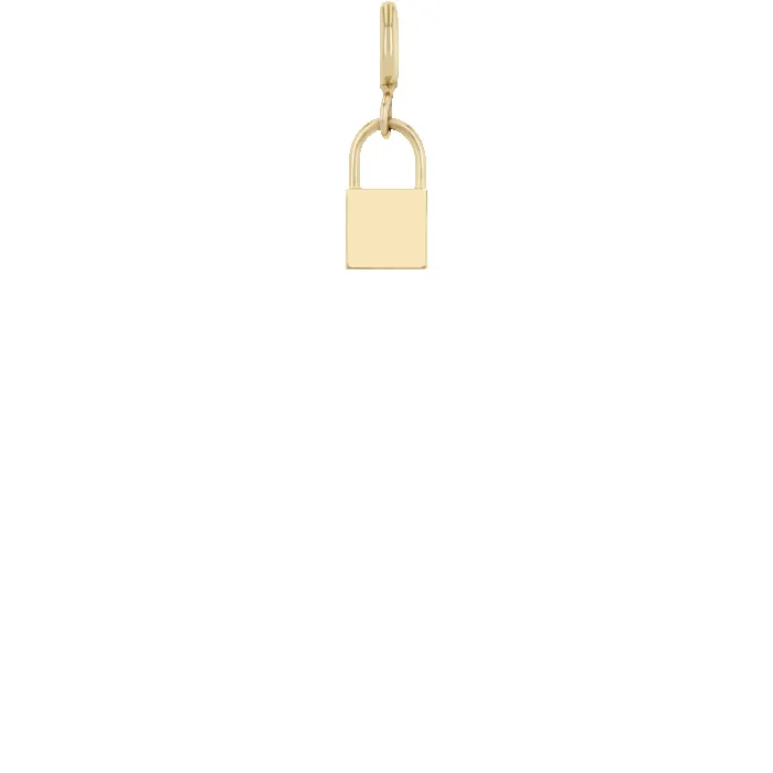 14k Midi Bitty Padlock Charm Pendant with Spring Ring sold by Zoe Chicco product image thumbnail 2