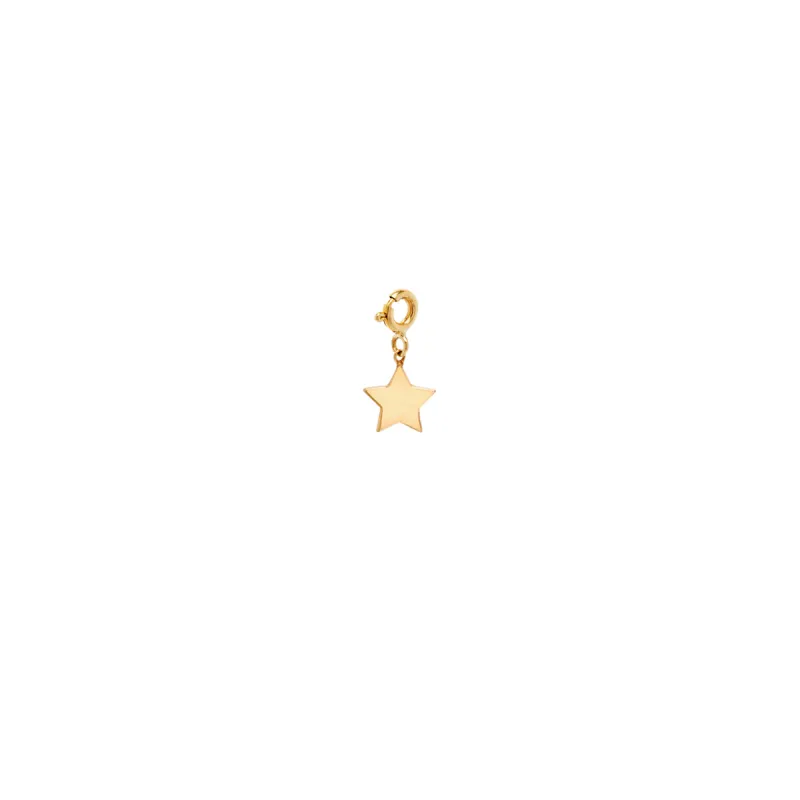 14k Midi Bitty Star Charm Pendant with Spring Rring sold by Zoe Chicco