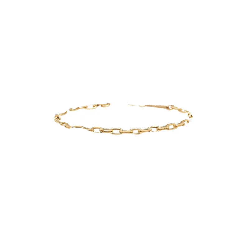 14k gold medium square link chain bracelet sold by Zoe Chicco