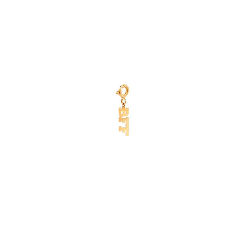 14k tiny BFF charm pendant with spring ring sold by Zoe Chicco