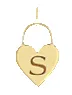 14k Engraved Initial Heart Padlock Charm Pendant on Spring Ring sold by Zoe Chicco product image thumbnail 2