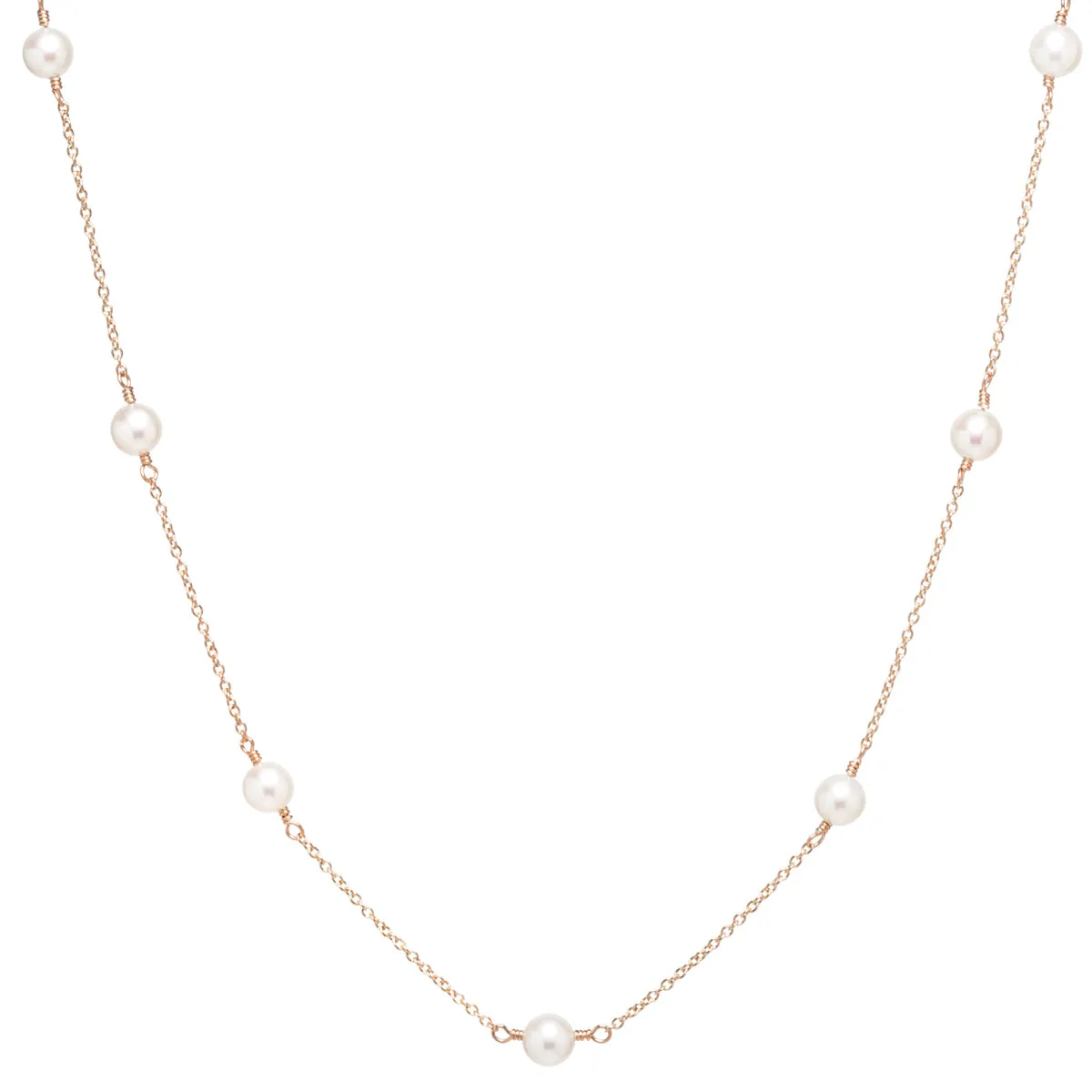 14k 7 Pearl Station Necklace sold by Zoe Chicco product image thumbnail 2