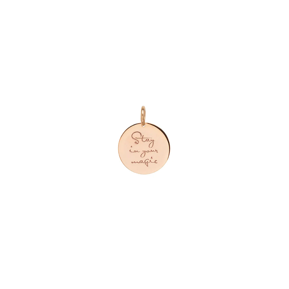 14k Single Small Mantra Medallion Disc Charm sold by Zoe Chicco product image thumbnail 5