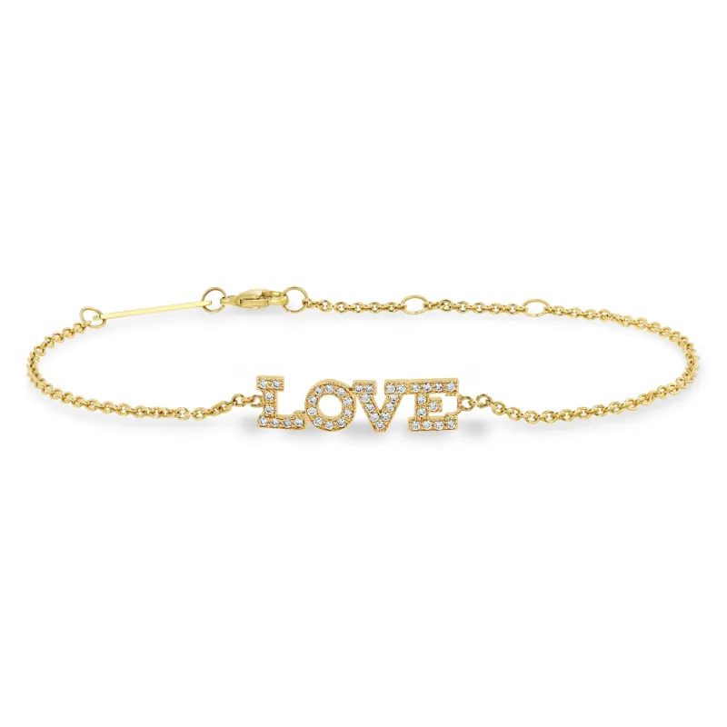 14k Pavé Diamond Letter Bracelet sold by Zoe Chicco