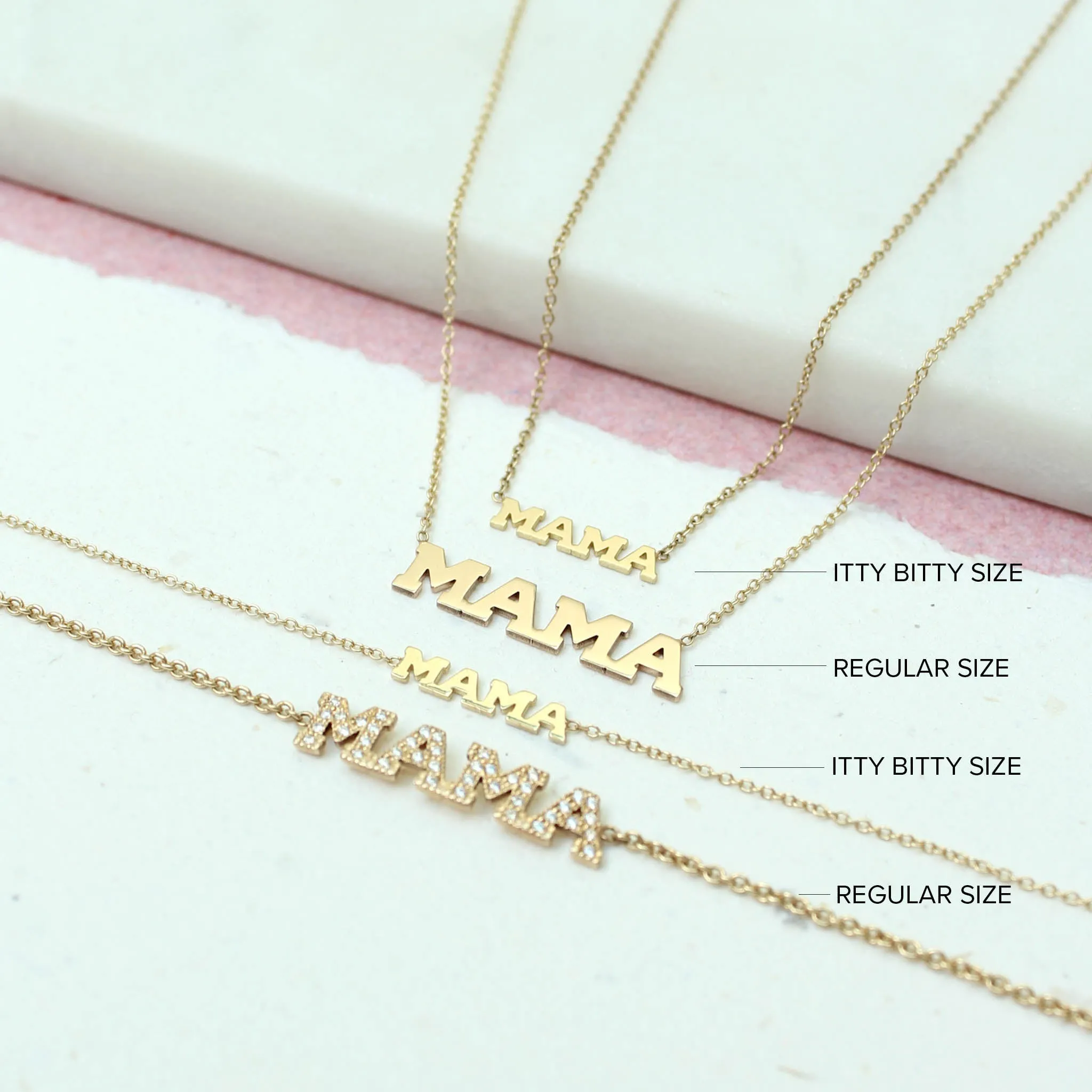 14k Pavé Diamond Letter Small Curb Chain Necklace sold by Zoe Chicco product image thumbnail 3