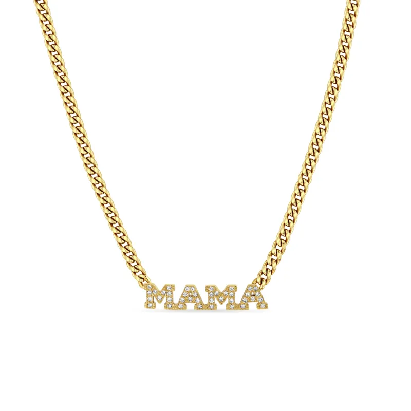 14k Pavé Diamond Letter Small Curb Chain Necklace sold by Zoe Chicco