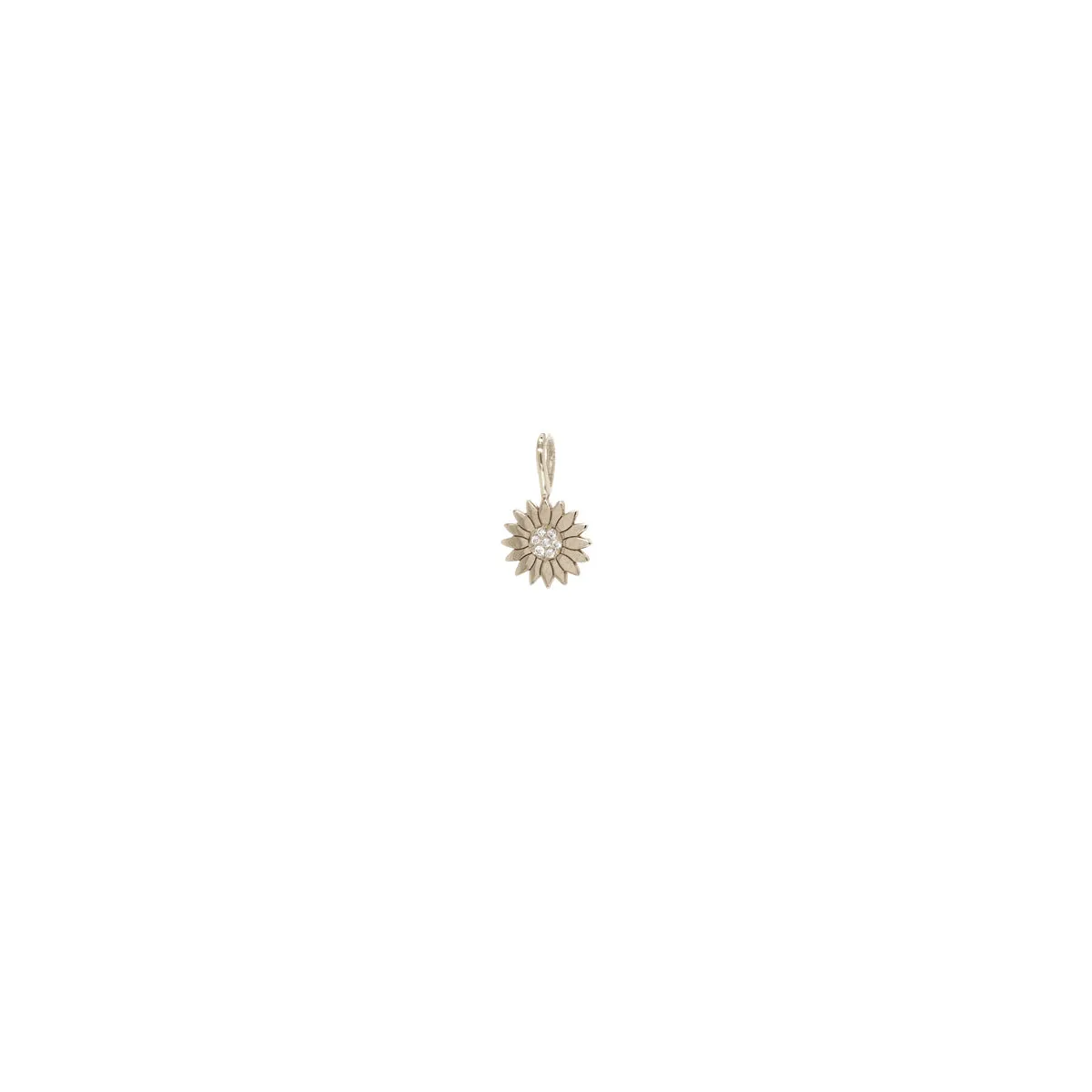 14k Single Midi Bitty Pavé Diamond Flower Charm Pendant sold by Zoe Chicco product image thumbnail 4