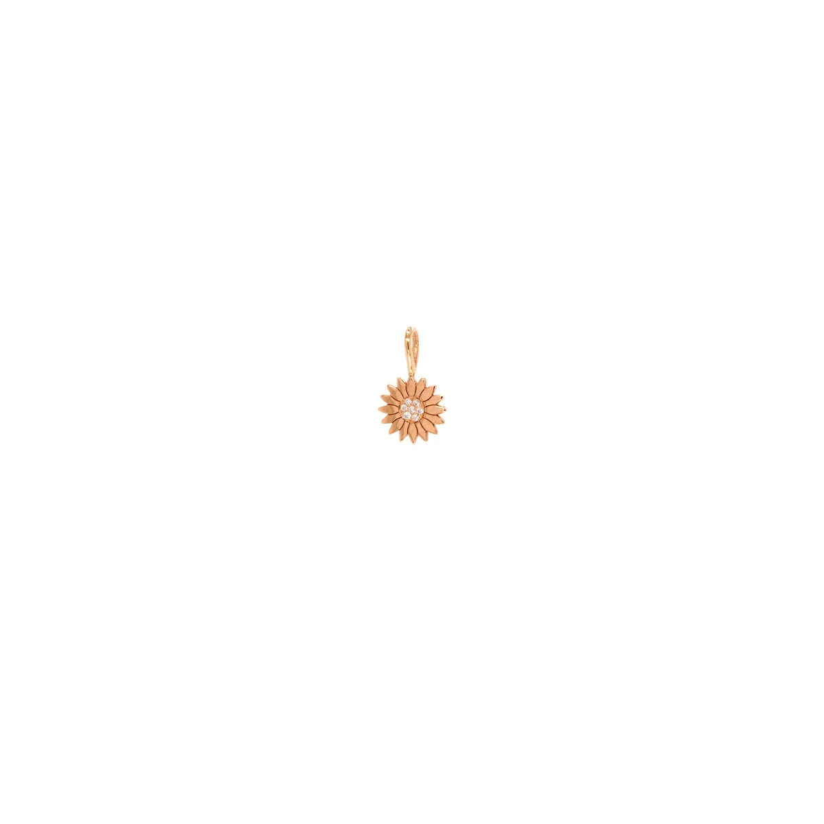 14k Single Midi Bitty Pavé Diamond Flower Charm Pendant sold by Zoe Chicco product image thumbnail 3