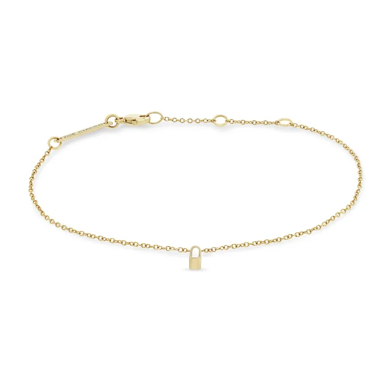 14k Itty Bitty Padlock Bracelet sold by Zoe Chicco