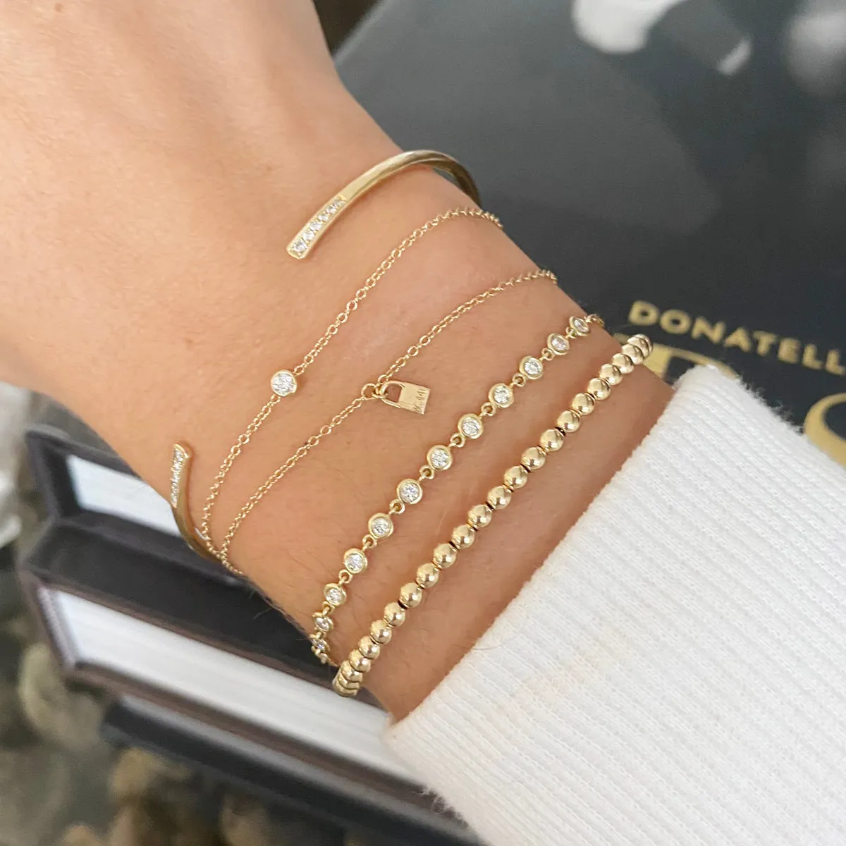 14k Itty Bitty Padlock Bracelet sold by Zoe Chicco product image thumbnail 2