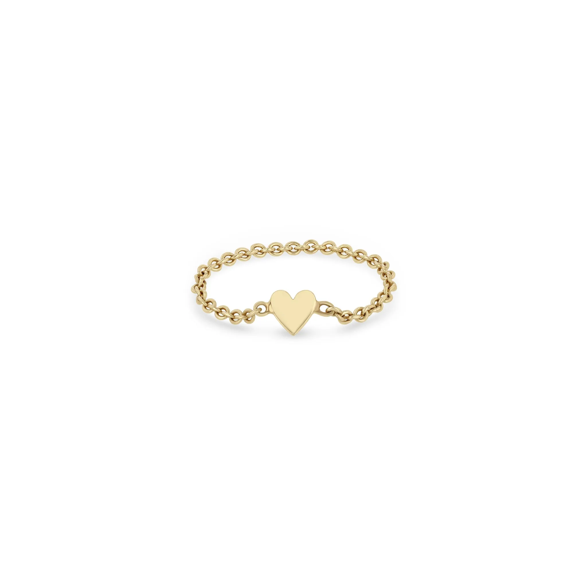 14k Itty Bitty Heart Chain Ring sold by Zoe Chicco