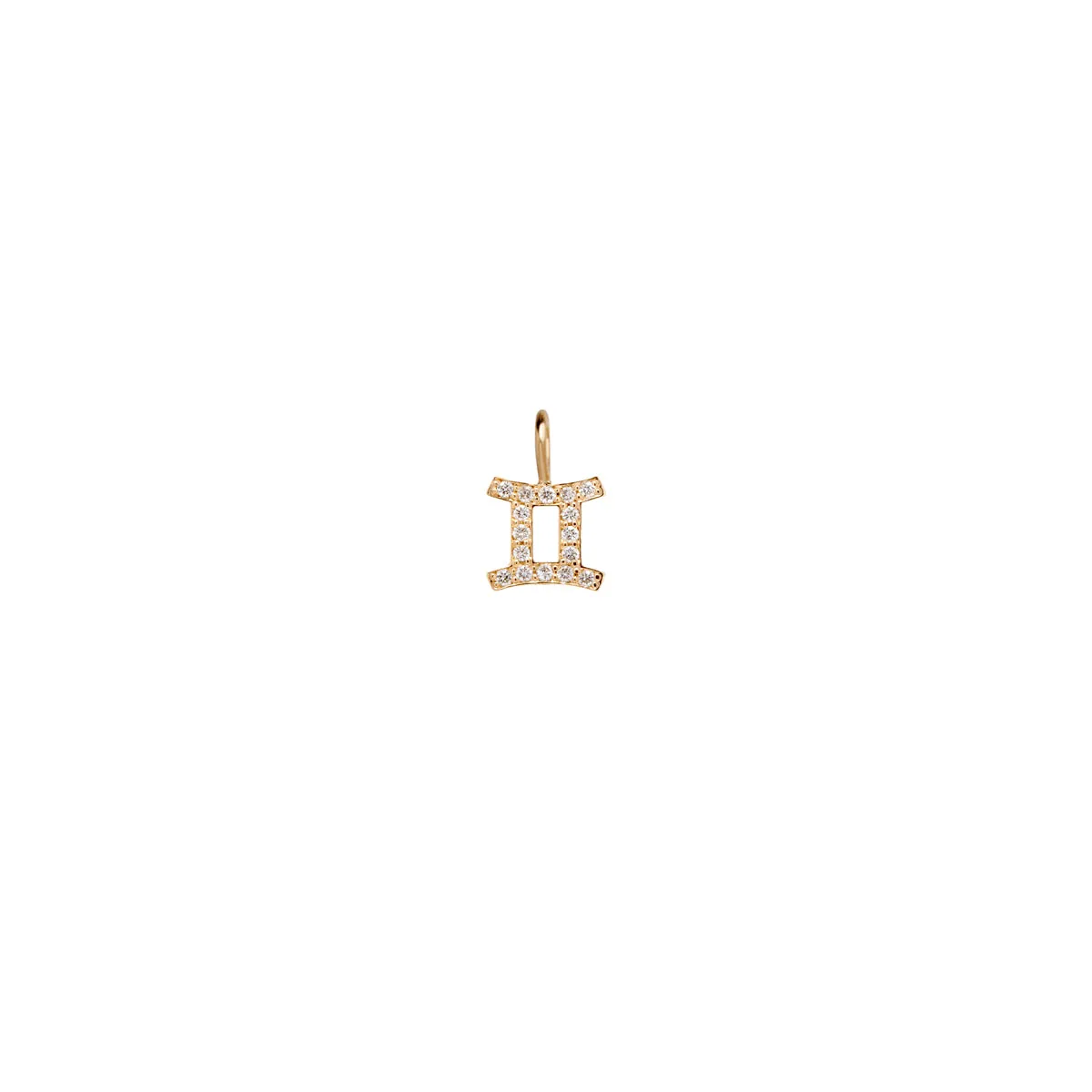 14k Single Midi Bitty Pavé Diamond Zodiac Charm sold by Zoe Chicco