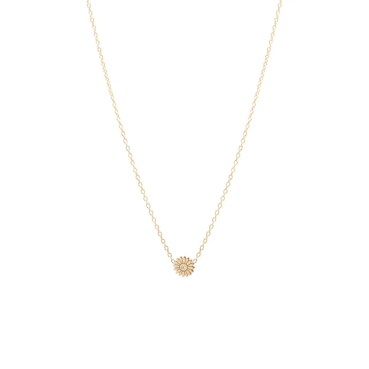 14k Diamond Itty Bitty Flower Necklace sold by Zoe Chicco