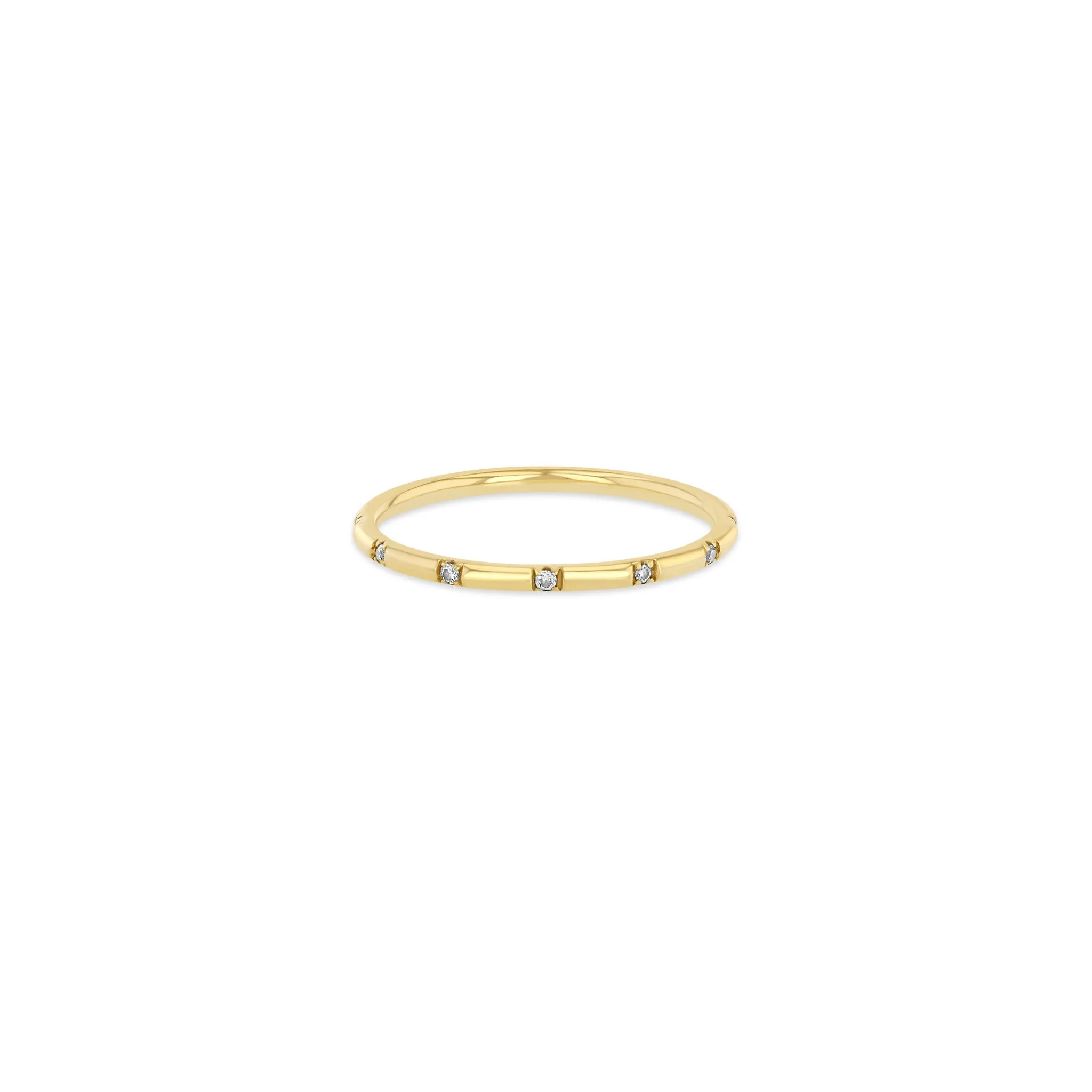 14k 12 Spread Out Diamond Band Ring sold by Zoe Chicco