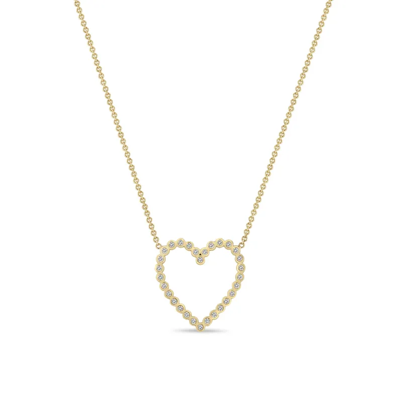 14k Diamond Bezel Heart Necklace sold by Zoe Chicco