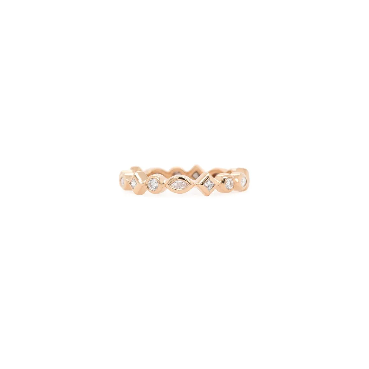 14k Bezel Set Mixed Cut Diamond Eternity Band sold by Zoe Chicco product image thumbnail 5