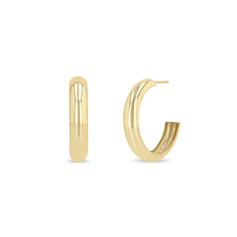 14k Medium Wide Chubby Hoops sold by Zoe Chicco