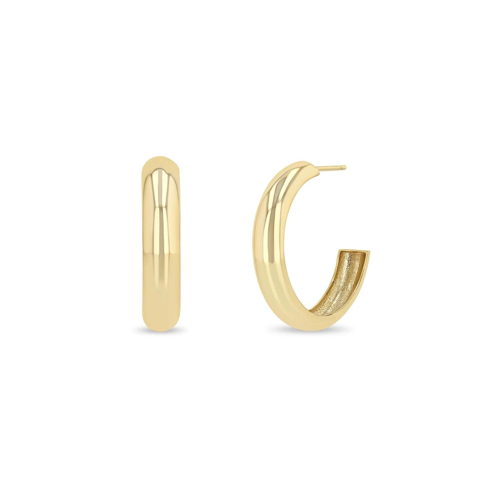 14k Medium Wide Chubby Hoops sold by Zoe Chicco