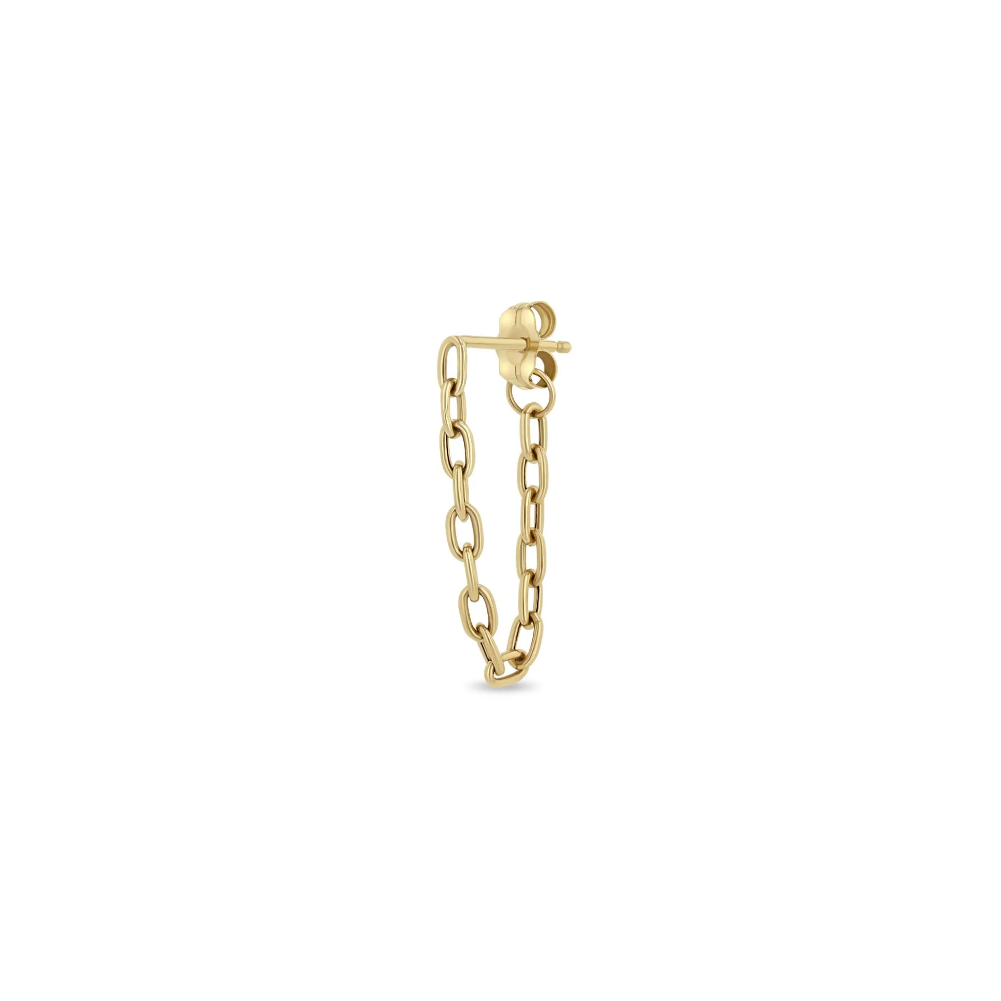 14k Small Square Oval Link Chain Huggie Earrings sold by Zoe Chicco product image thumbnail 4