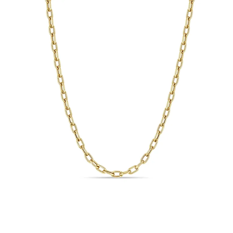 14k Gold Medium Square Oval Link Chain Necklace sold by Zoe Chicco