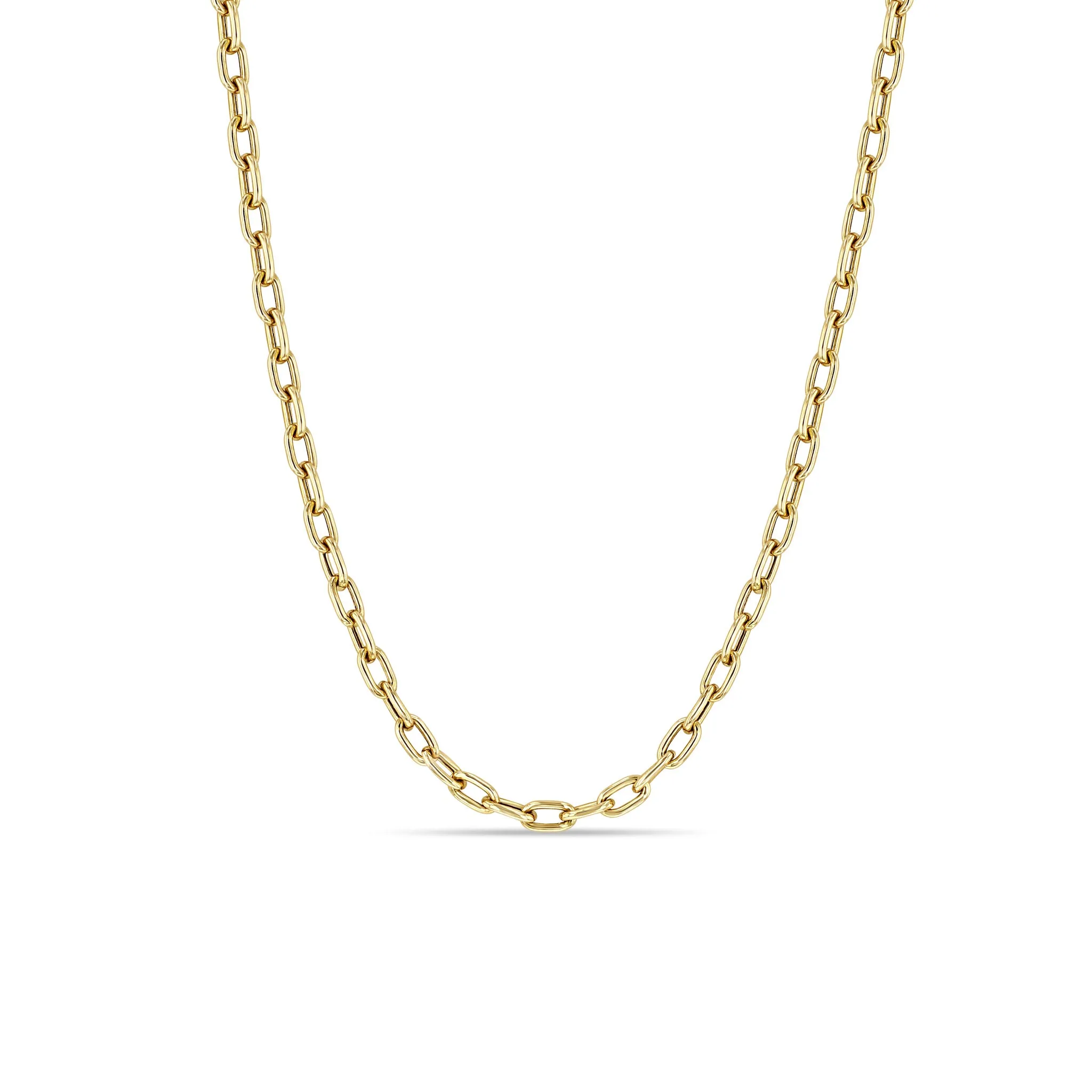 14k Gold Medium Square Oval Link Chain Necklace sold by Zoe Chicco