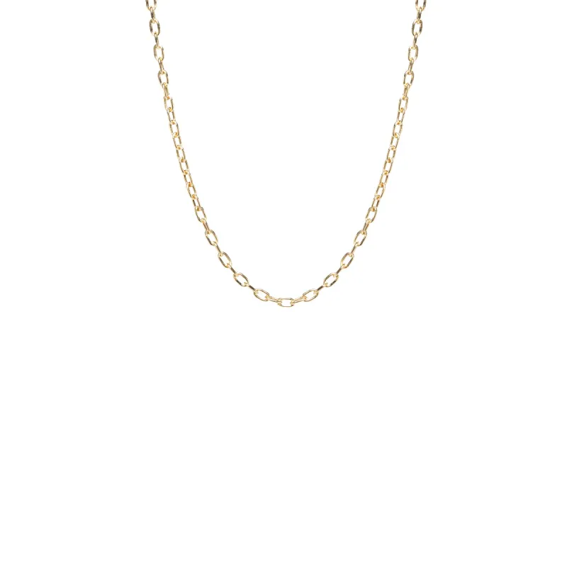 14k gold small square oval link chain sold by Zoe Chicco