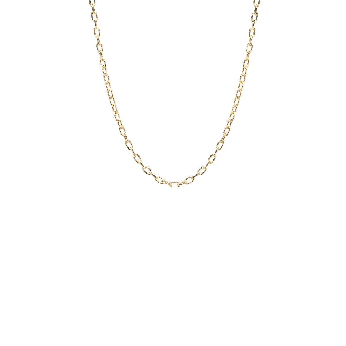 14k gold small square oval link chain sold by Zoe Chicco