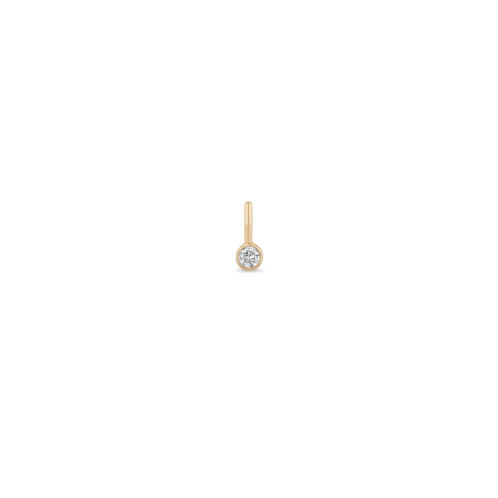 14k Single Diamond Bezel Charm | April Birthstone sold by Zoe Chicco product image thumbnail 4