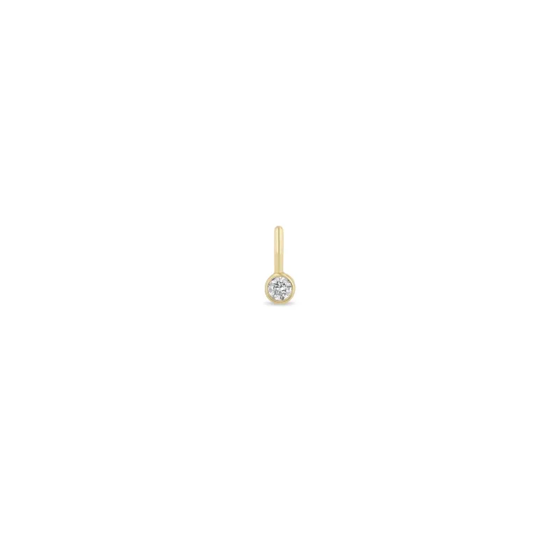 14k Single Diamond Bezel Charm | April Birthstone sold by Zoe Chicco