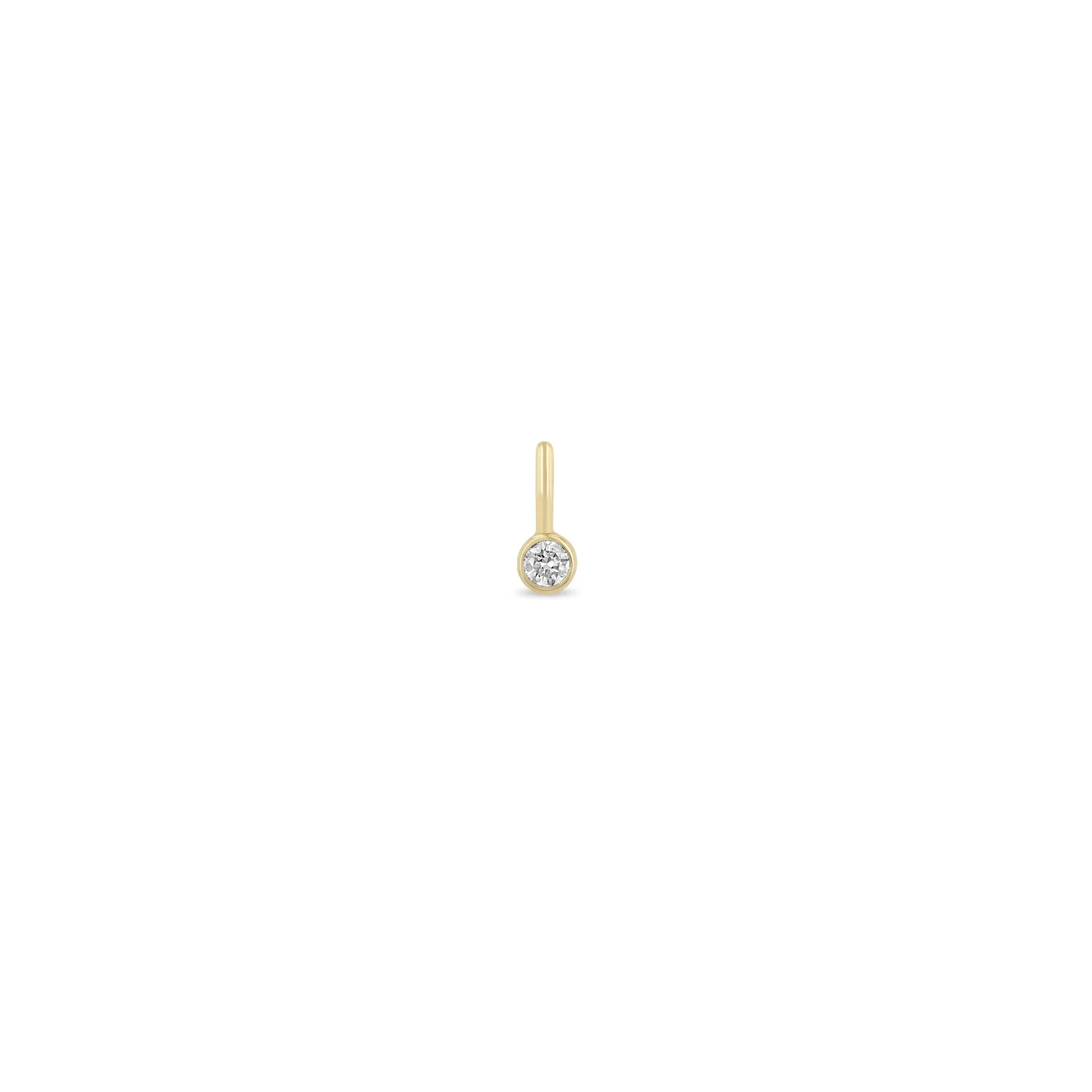 14k Single Diamond Bezel Charm | April Birthstone sold by Zoe Chicco