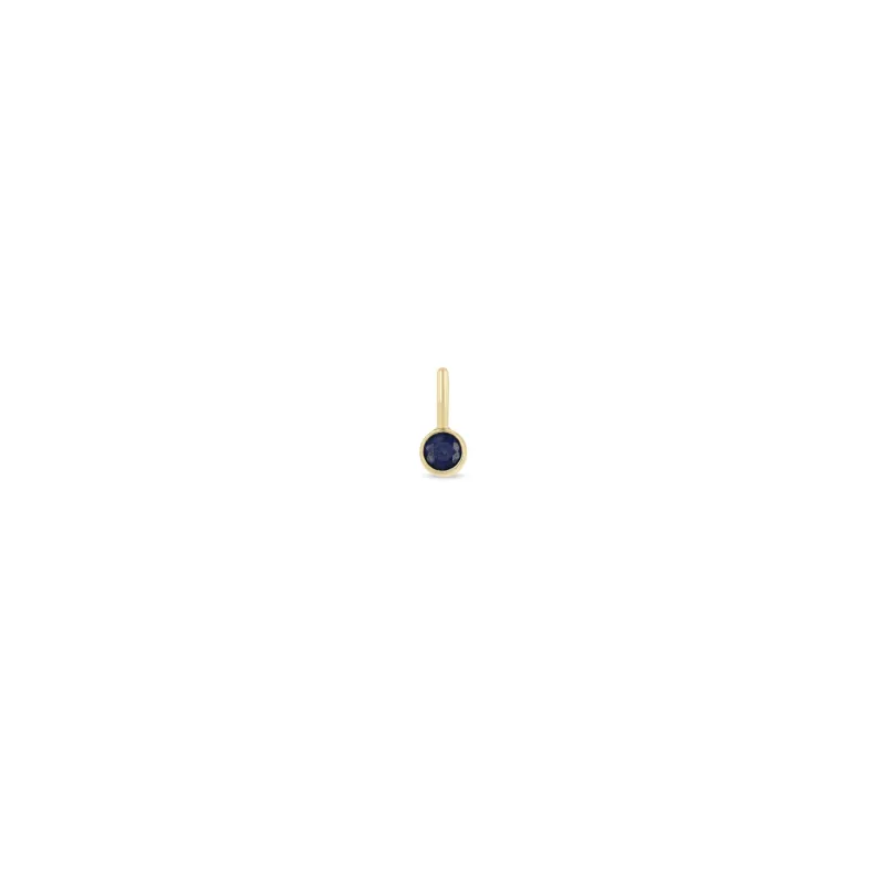 14k Single Blue Sapphire Charm | September Birthstone sold by Zoe Chicco