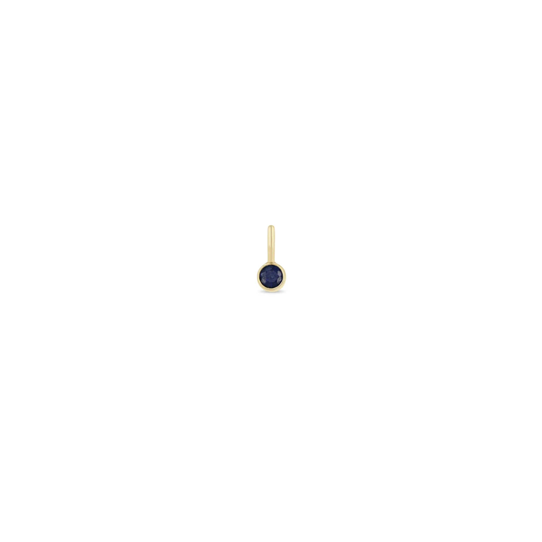 14k Single Blue Sapphire Charm | September Birthstone sold by Zoe Chicco