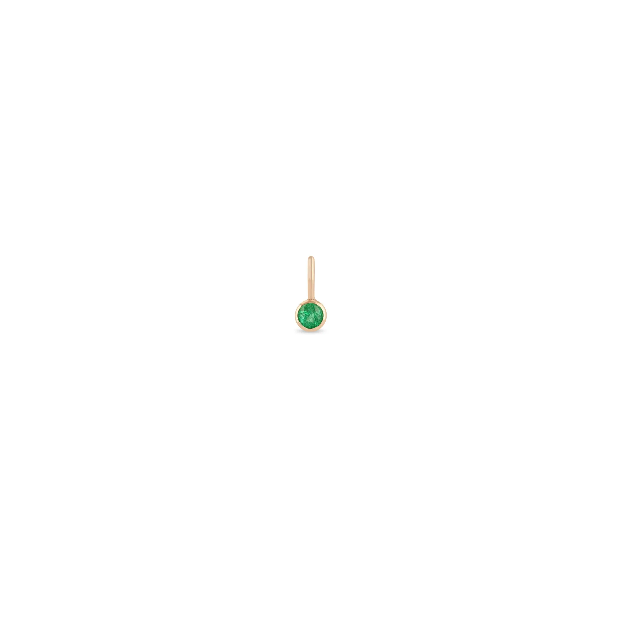 14k Single Emerald Charm Pendant | May Birthstone sold by Zoe Chicco product image thumbnail 5