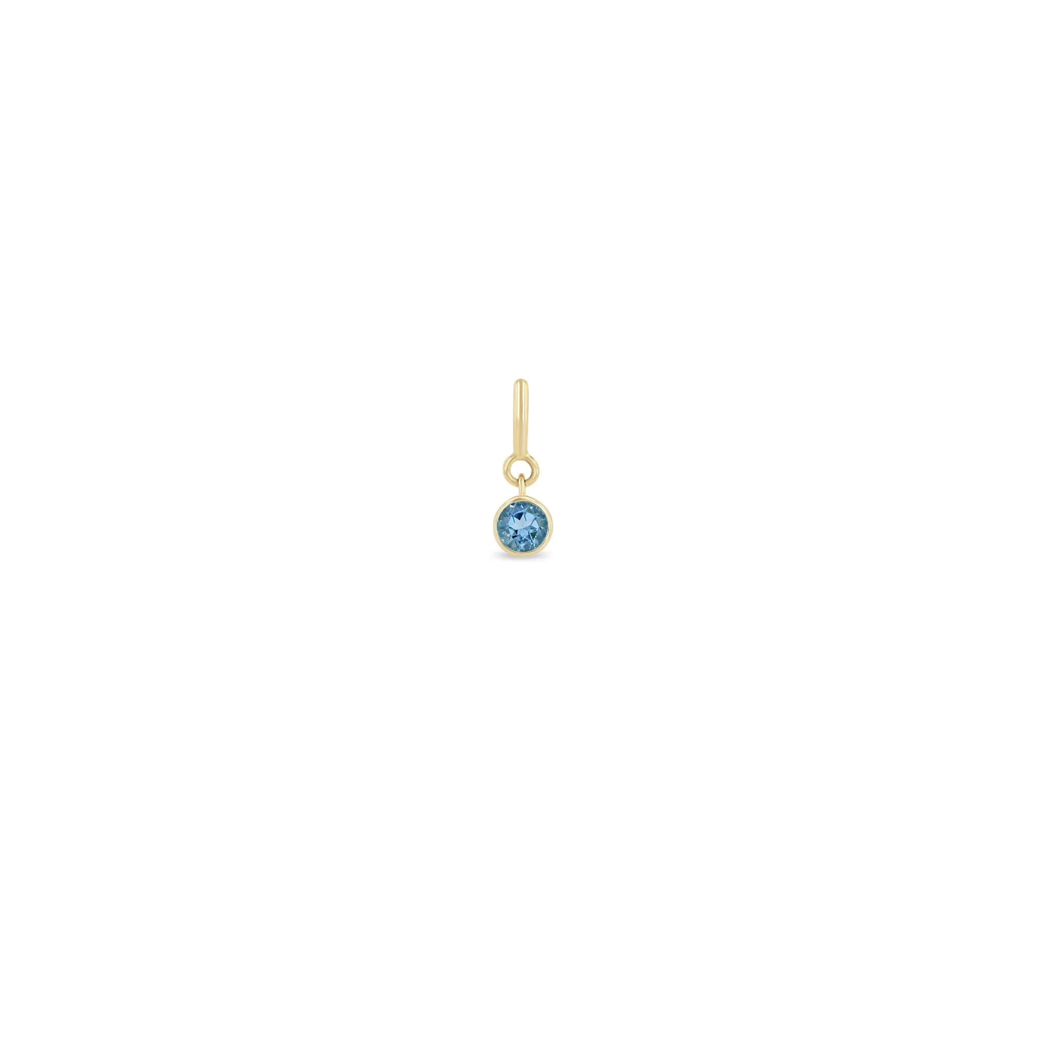 14k Single Aquamarine Charm | March Birthstone sold by Zoe Chicco product image thumbnail 5